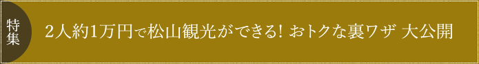 2人約1万円で松山観光ができる! おトクな裏ワザ 大公開